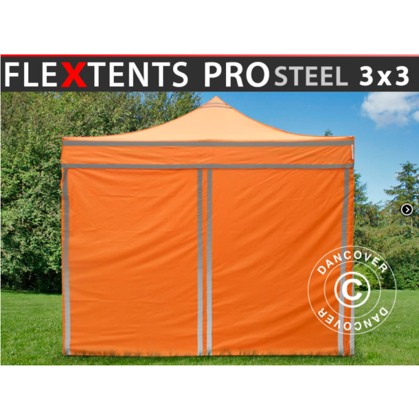 FleXtents PRO Steel 3x3m inkl 4st sidovggar