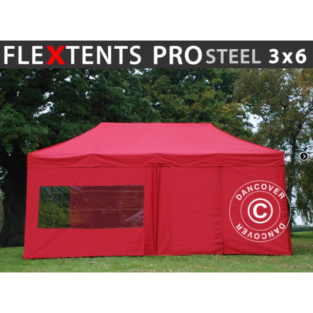 FleXtents PRO Steel 3x6m inkl 6st sidovggar