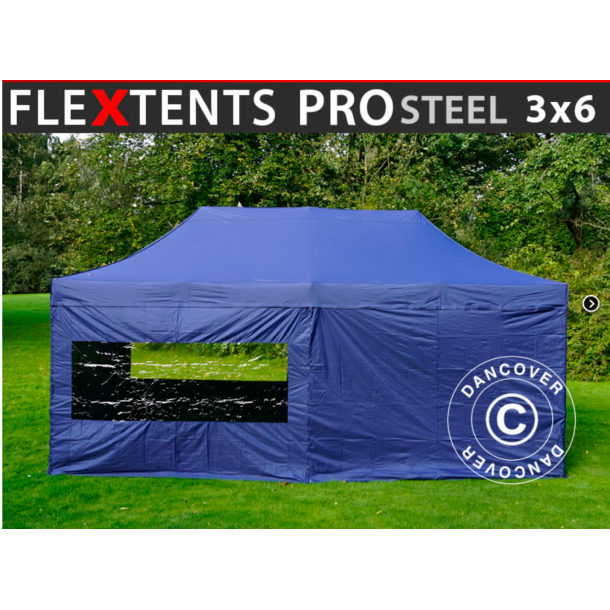 FleXtents PRO Steel 3x6m inkl 6st sidovggar