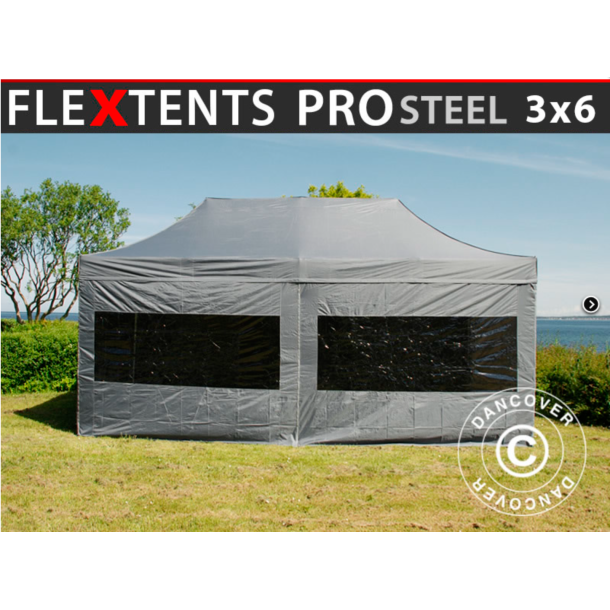 FleXtents PRO Steel 3x6m inkl 6st sidovggar