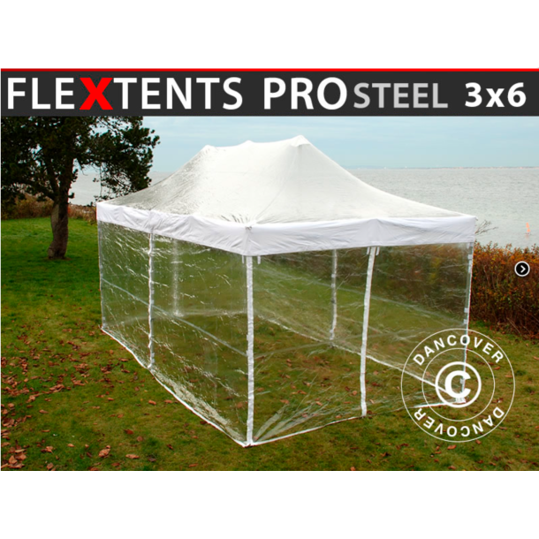 FleXtents PRO Steel 3x6m inkl 6st sidovggar