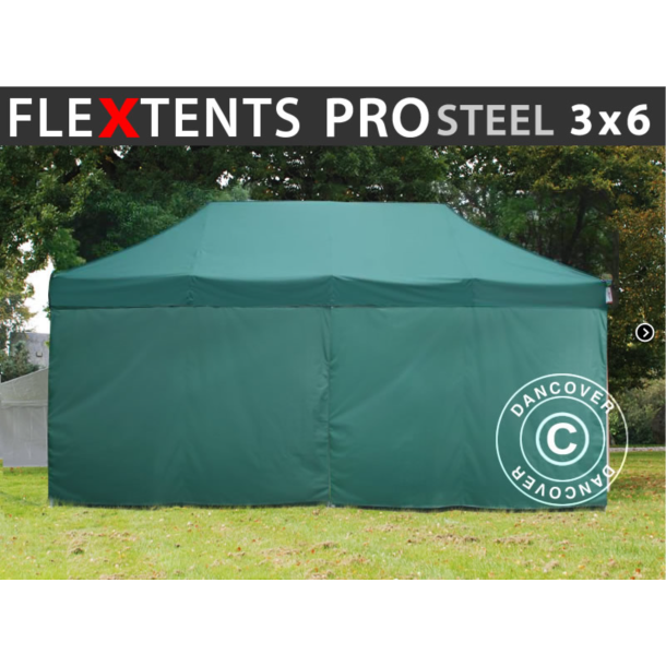 FleXtents PRO Steel 3x6m inkl 6st sidovggar