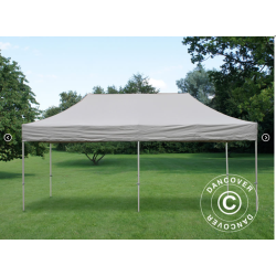Flextents PRO Steel 3x6m inkl. 4st sidor &amp; 6st dekorativa hrngardiner, Latte