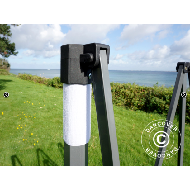 Flextents PRO Steel 3x6m inkl. 4st sidor &amp; 6st dekorativa hrngardiner, Latte