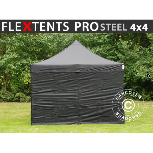 FleXtents PRO Steel 4x4m inkl 4st sidovggar