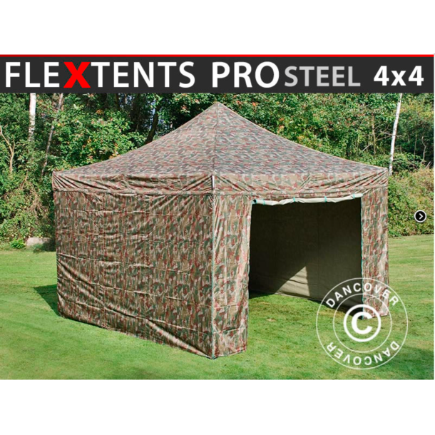 FleXtents PRO Steel 4x4m inkl 4st sidovggar