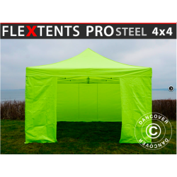 FleXtents PRO Steel 4x4m inkl 4st sidovggar