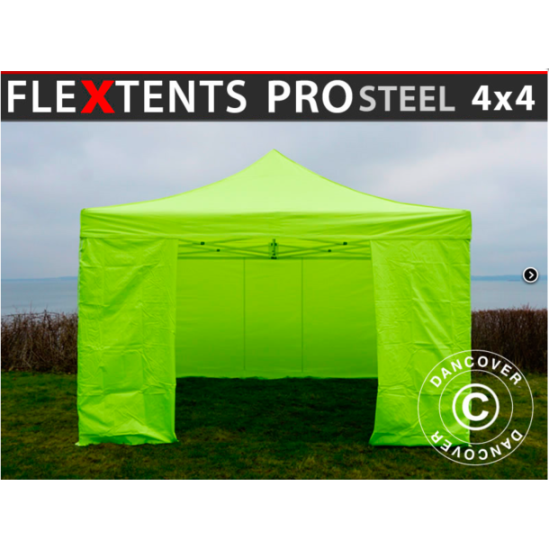 FleXtents PRO Steel 4x4m inkl 4st sidovggar