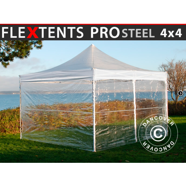 FleXtents PRO Steel 4x4m inkl 4st sidovggar