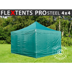 FleXtents PRO Steel 4x4m inkl 4st sidovggar