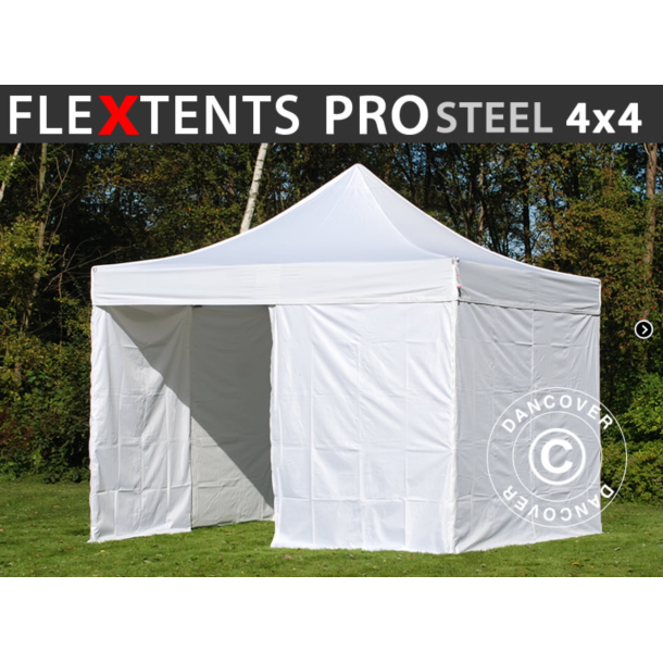 FleXtents PRO Steel 4x4m inkl 4st sidovggar