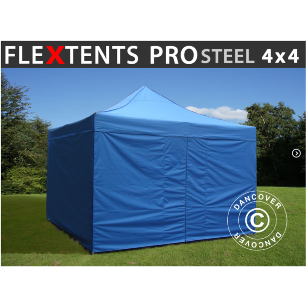 FleXtents PRO Steel 4x4m inkl 4st sidovggar