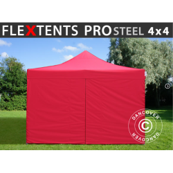 FleXtents PRO Steel 4x4m inkl 4st sidovggar
