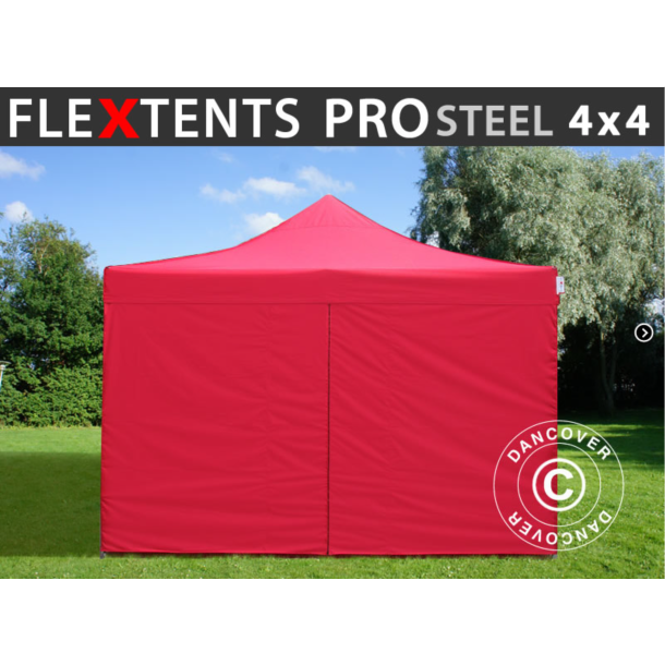 FleXtents PRO Steel 4x4m inkl 4st sidovggar