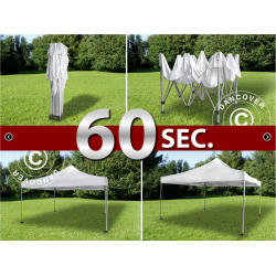 Flextents PRO Steel 4x4m inkl. 4st dekorativa hrngardiner, Latte