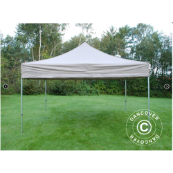 Flextents PRO Steel 4x4m inkl. 4st dekorativa hrngardiner, Latte