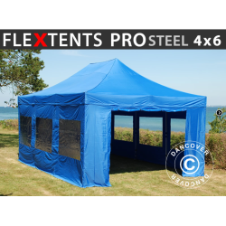 FleXtents PRO Steel 4x6m inkl 8st sidovggar