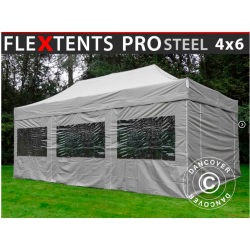 FleXtents PRO Steel 4x6m inkl 8st sidovggar