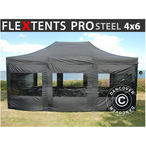 FleXtents PRO Steel 4x6m inkl 8st sidovggar