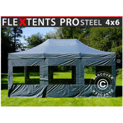 FleXtents PRO Steel 4x6m inkl 8st sidovggar