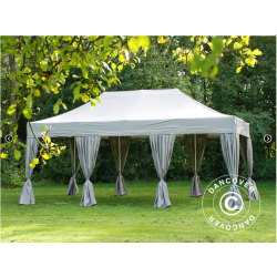 Flextents PRO Steel 4x6m inkl. 8st dekorativa hrngardiner