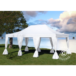 Flextents PRO Steel 4x6m inkl. 8st dekorativa hrngardiner