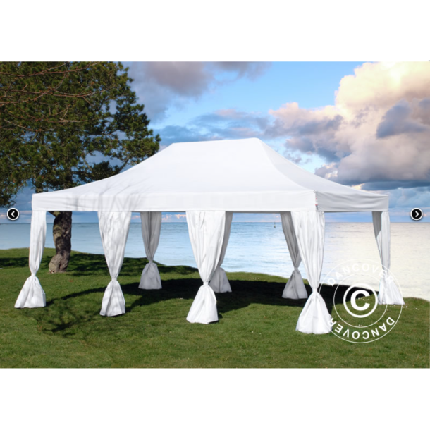Flextents PRO Steel 4x6m inkl. 8st dekorativa hrngardiner