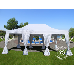 Flextents PRO Steel 4x6m inkl. 8st dekorativa hrngardiner
