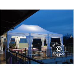 Flextents PRO Steel 4x6m inkl. 8st dekorativa hrngardiner
