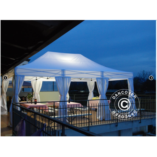 Flextents PRO Steel 4x6m inkl. 8st dekorativa hrngardiner