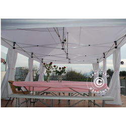 Flextents PRO Steel 4x6m inkl. 8st dekorativa hrngardiner