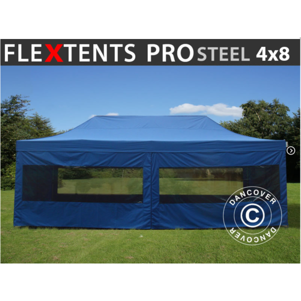 FleXtents PRO Steel 4x8m inkl 6st sidovggar