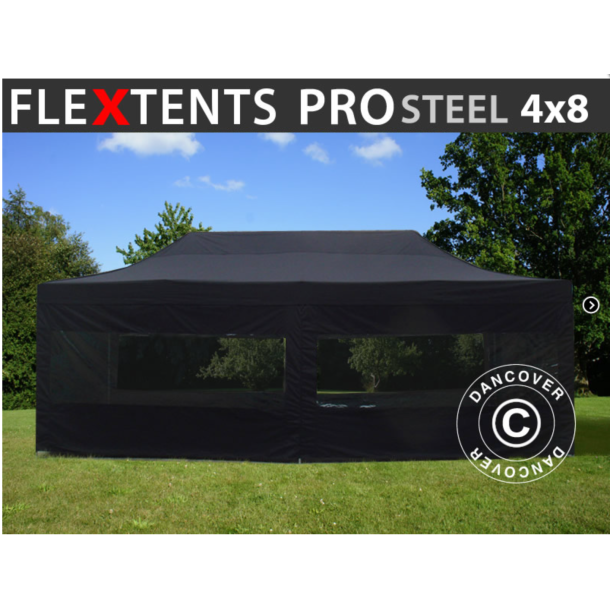 FleXtents PRO Steel 4x8m inkl 6st sidovggar