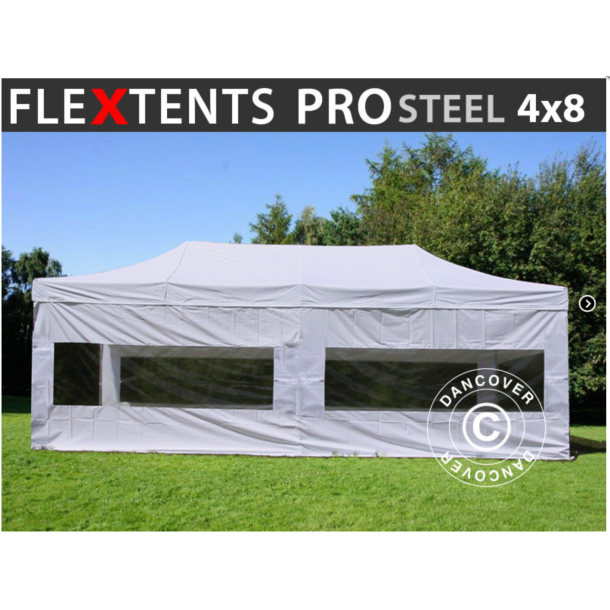 FleXtents PRO Steel 4x8m inkl 6st sidovggar