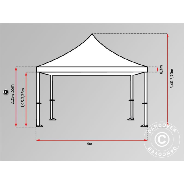 Snabbtlt FleXtents Extreme 4x4m, Flamhmmande