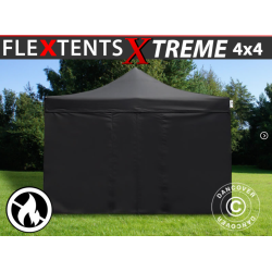 Snabbtlt FleXtents Extreme 4x4m inkl 4st sidovggar, Flamhmmande