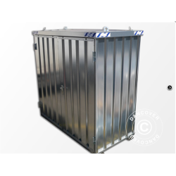 Frrdscontainer 1,1x2,1x2,1m med dubbeldrr, Rigel, Silver