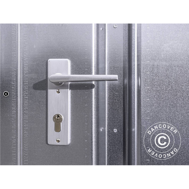 Frrdscontainer 1,1x2,1x2,1m med dubbeldrr, Rigel, Silver