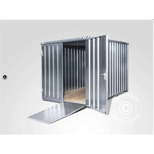 Frrdscontainer 2,1x3,1x2,1m med dubbeldrr, Rigel, Silver