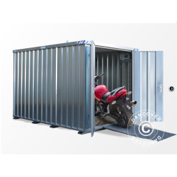 Frrdscontainer 2,1x5,1x2,1m med dubbeldrr, Rigel, Silver