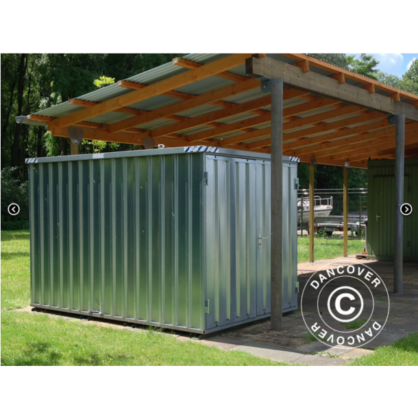 Frrdscontainer 2,1x5,1x2,1m med dubbeldrr, Rigel, Silver