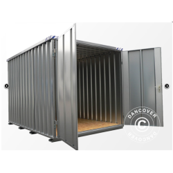 Frrdscontainer 2,1x5,1x2,1m med dubbeldrr, Rigel, Silver