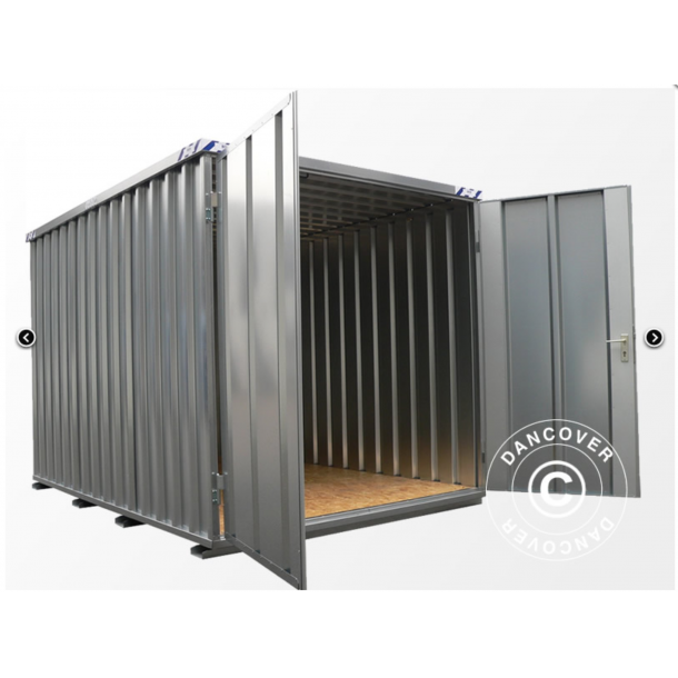 Frrdscontainer 2,1x5,1x2,1m med dubbeldrr, Rigel, Silver