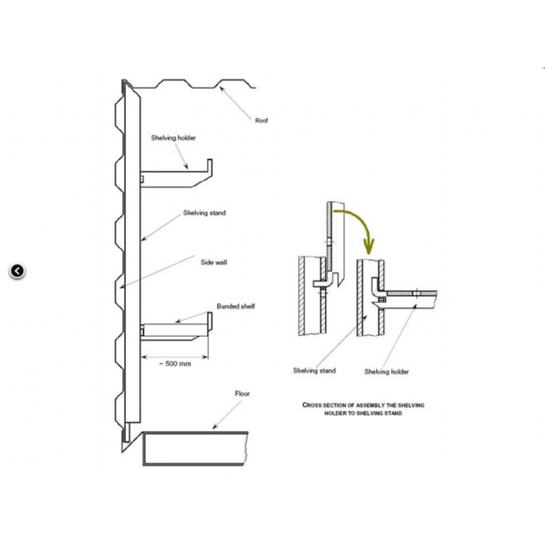 Hyllplan 280cm till container Orion