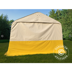 Garagetlt - Arbetstlt PRO 3,6x4,8x2,68m PVC 500g, Vit/Gul, Flamsker