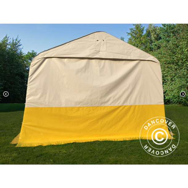 Garagetlt - Arbetstlt PRO 3,6x4,8x2,68m PVC 500g, Vit/Gul, Flamsker