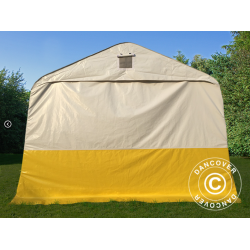 Garagetlt - Arbetstlt PRO 3,6x4,8x2,68m PVC 500g, Vit/Gul, Flamsker