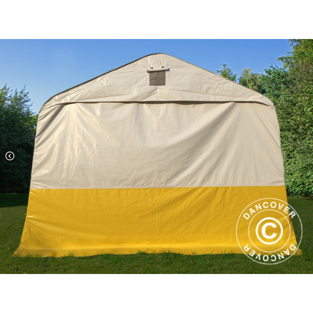 Garagetlt - Arbetstlt PRO 3,6x4,8x2,68m PVC 500g, Vit/Gul, Flamsker