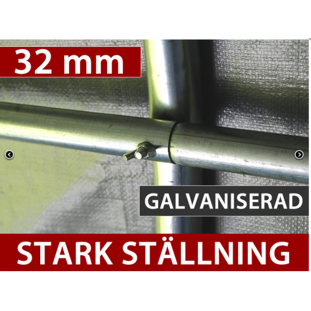 Garagetlt - Arbetstlt PRO 3,6x4,8x2,68m PVC 500g, Vit/Gul, Flamsker