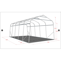 Garagetlt PRO 3,6x6,0x2,68m PE 300g, Gr